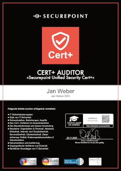 Cert+ Auditor Zertifikat